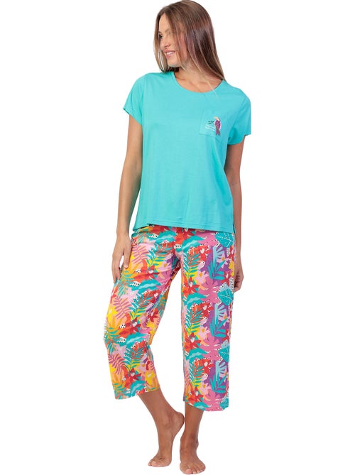 Pyjama pantalon palazzo t-shirt Tropical Summer - Kiabi