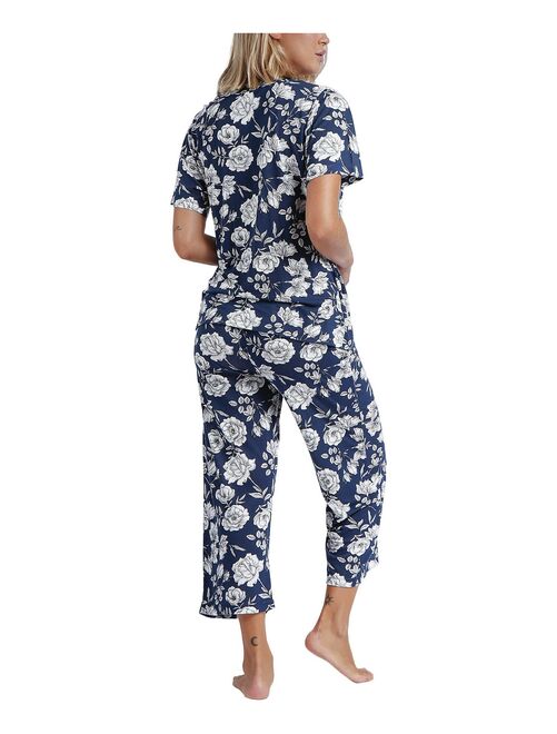 Pyjama pantalon palazzo top cache-coeur Navy Flowers - Kiabi