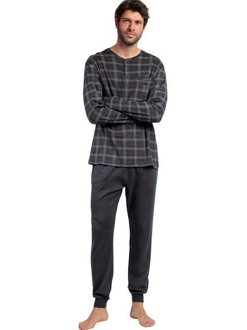 Pyjama pantalon polo manches longues Cinnamon - Kiabi Pyjama pantalon polo manches longues Cinnamon - Kiabi