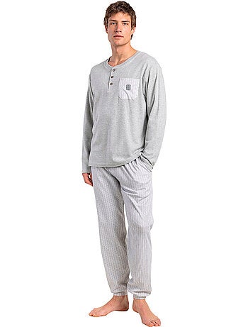 Pyjama pantalon polo manches longues heritage