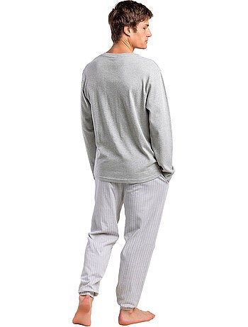 Pyjama pantalon polo manches longues heritage
