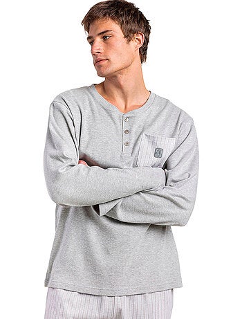 Pyjama pantalon polo manches longues heritage