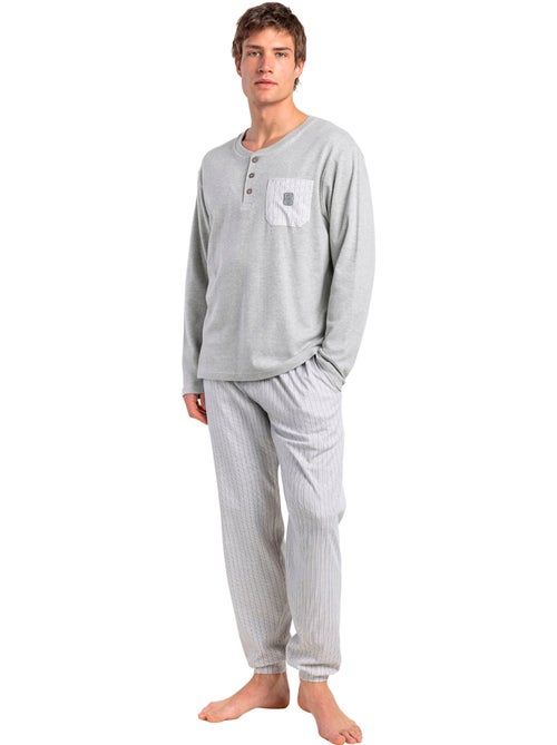 Pyjama pantalon polo manches longues heritage - Kiabi Pyjama pantalon polo manches longues heritage - Kiabi