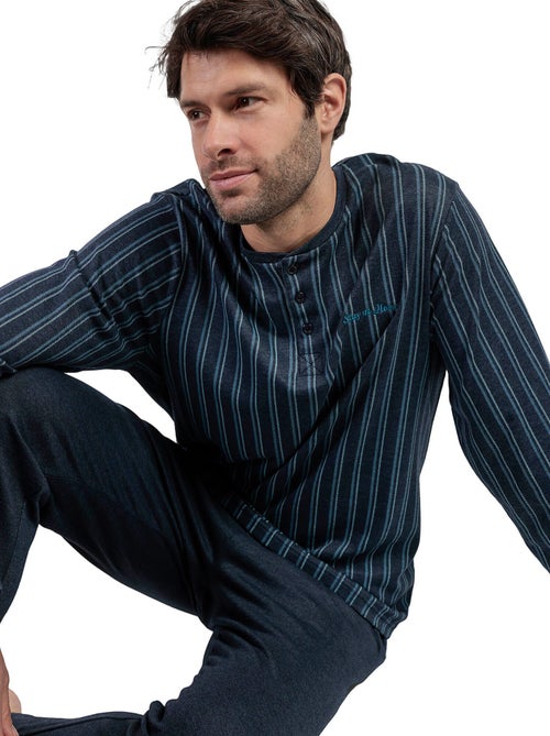 Pyjama pantalon polo manches longues Italic - Kiabi Pyjama pantalon polo manches longues Italic - Kiabi