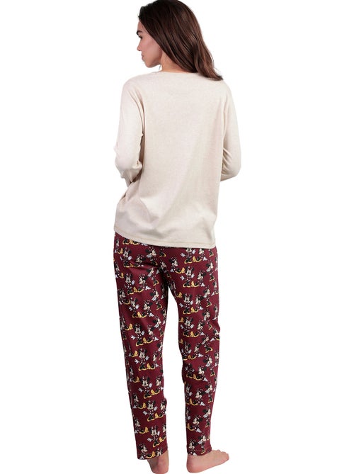 Pyjama pantalon polo manches longues Minnie Mouse Disney - Kiabi