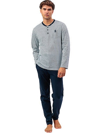 Pyjama pantalon polo manches longues Society