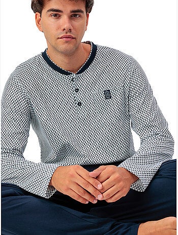 Pyjama pantalon polo manches longues Society