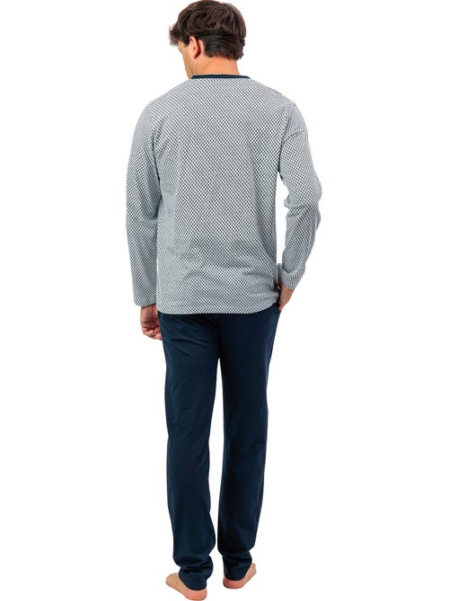 Pyjama pantalon polo manches longues Society - Kiabi Pyjama pantalon polo manches longues Society - Kiabi