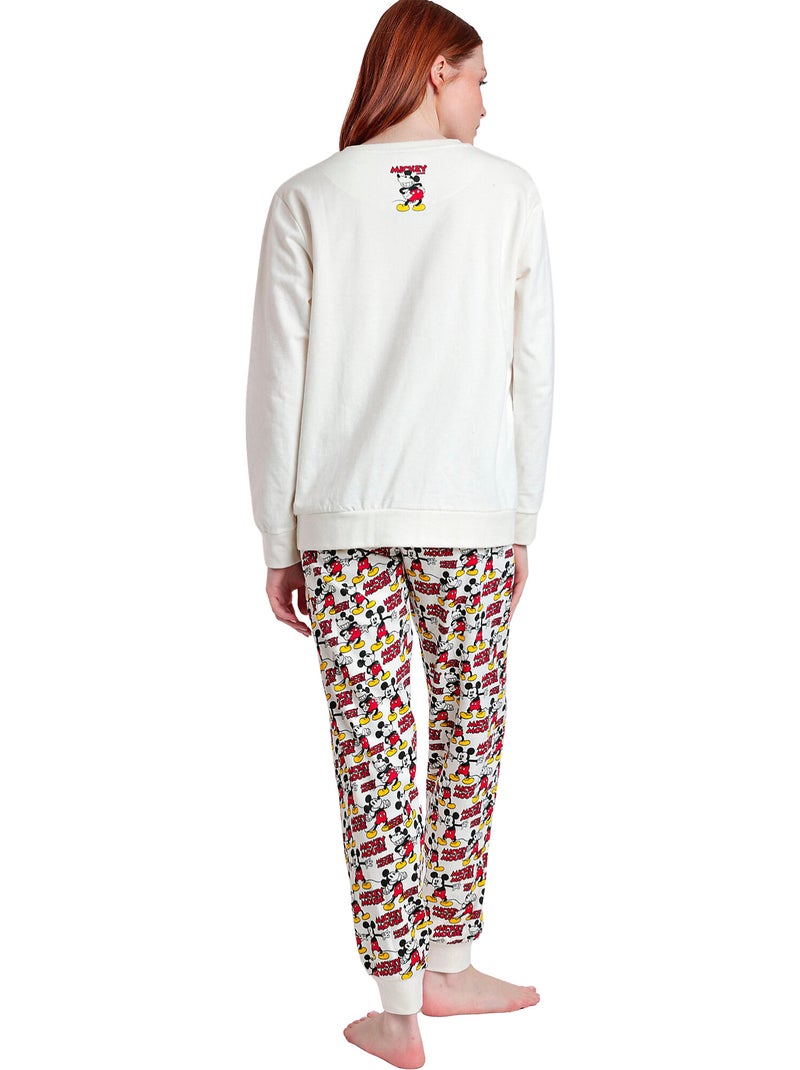 Pyjama pantalon sweat Best Mickey Disney Ecru - Kiabi