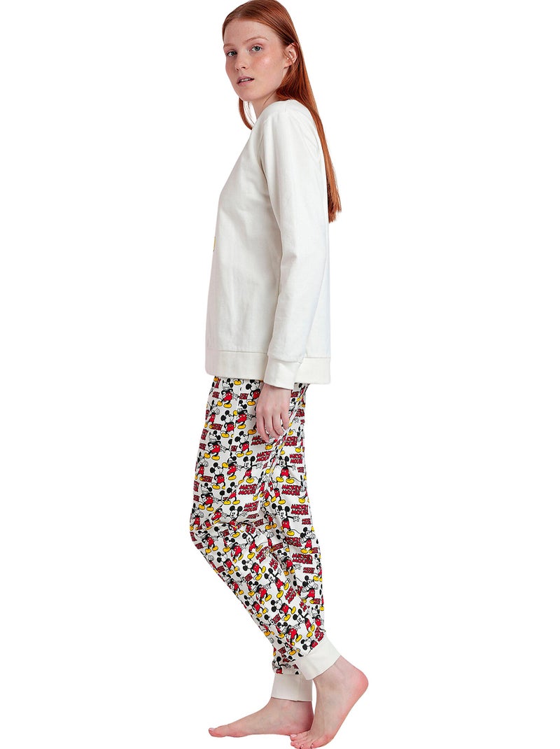 Pyjama pantalon sweat Best Mickey Disney Ecru - Kiabi