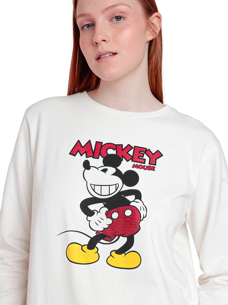 Pyjama pantalon sweat Best Mickey Disney Ecru - Kiabi