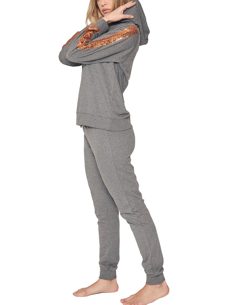 Pyjama pantalon sweat capuche Bright Gris - Kiabi