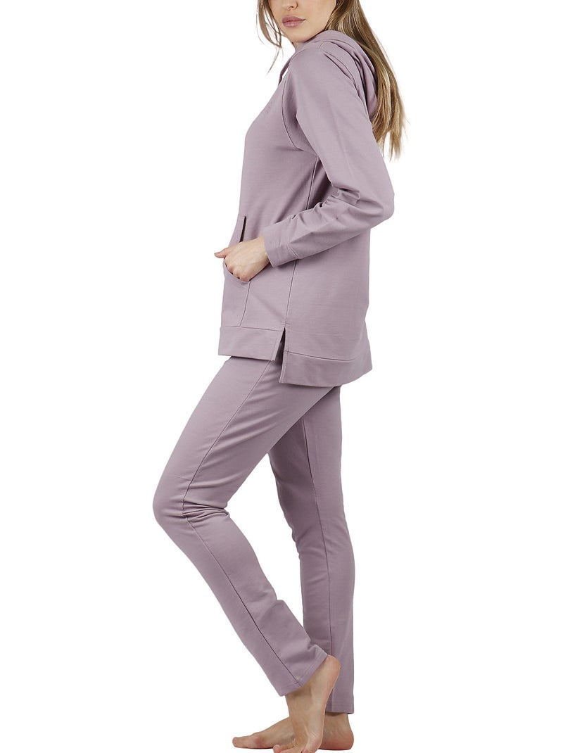 Pyjama pantalon sweat capuche Comfort Home Violet - Kiabi