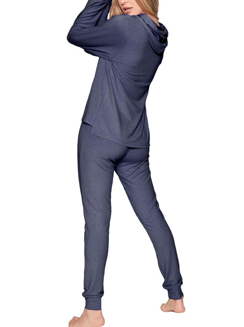Pyjama pantalon sweat capuche Make It Happen Bleu - Kiabi