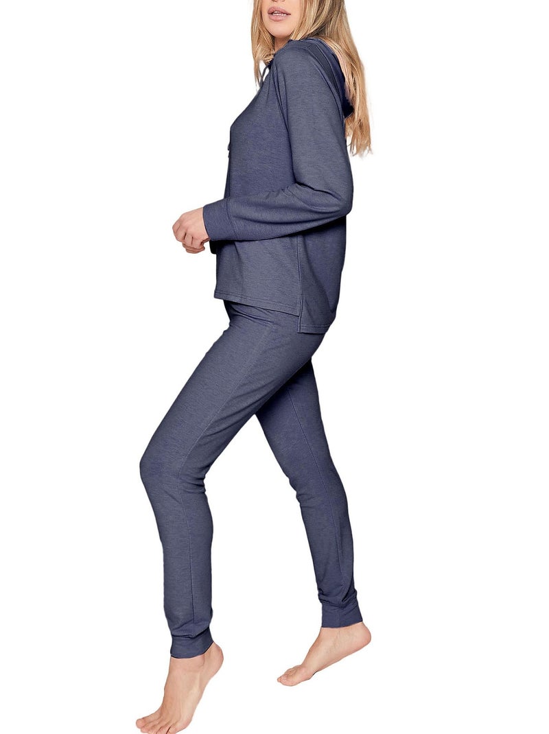 Pyjama pantalon sweat capuche Make It Happen Bleu - Kiabi