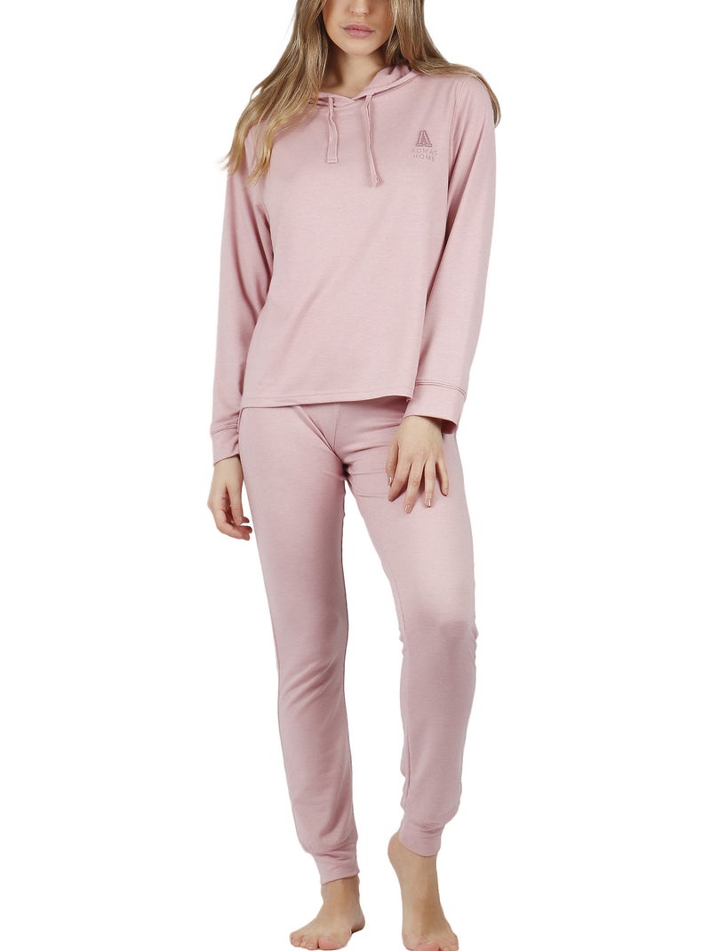 Pyjama pantalon sweat capuche Make It Happen Rose - Kiabi