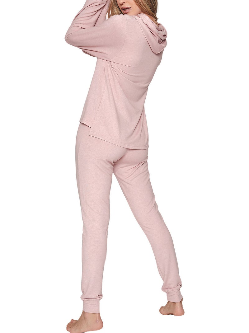 Pyjama pantalon sweat capuche Make It Happen Rose - Kiabi