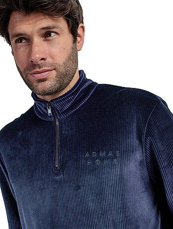 Pyjama pantalon sweat col montant zippé Corduroy