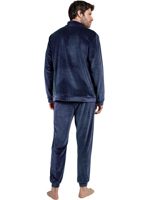 Pyjama pantalon sweat col montant zippé Corduroy - Kiabi Pyjama pantalon sweat col montant zippé Corduroy - Kiabi