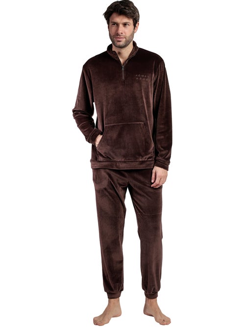 Pyjama pantalon sweat col montant zippé Corduroy - Kiabi Pyjama pantalon sweat col montant zippé Corduroy - Kiabi
