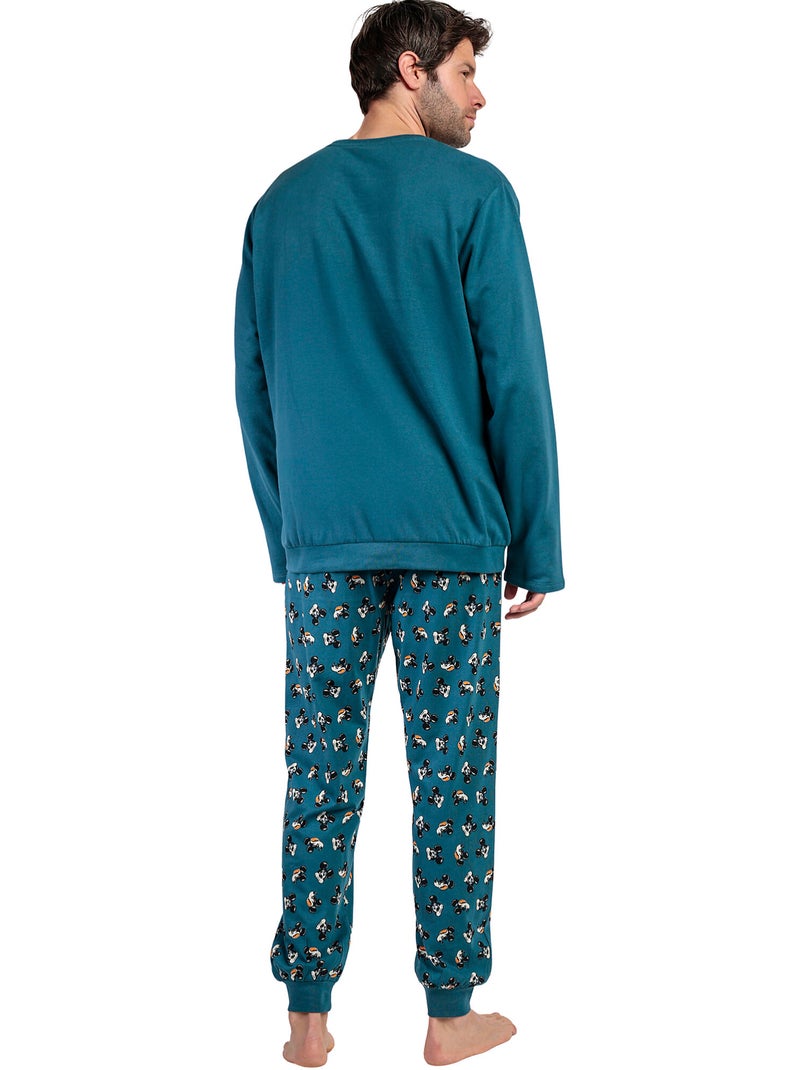 Pyjama pantalon sweat Lost Mickey Disney Bleu - Kiabi