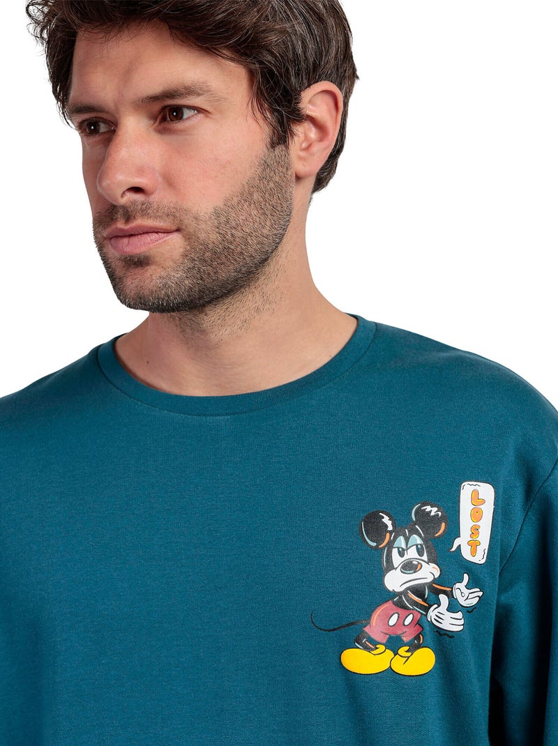 Pyjama pantalon sweat Lost Mickey Disney Bleu - Kiabi