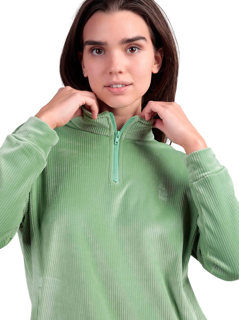 Pyjama pantalon sweat manches longues ADM Home Vert - Kiabi