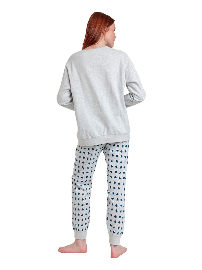 Pyjama pantalon sweat You Make My Love Disney Gris - Kiabi
