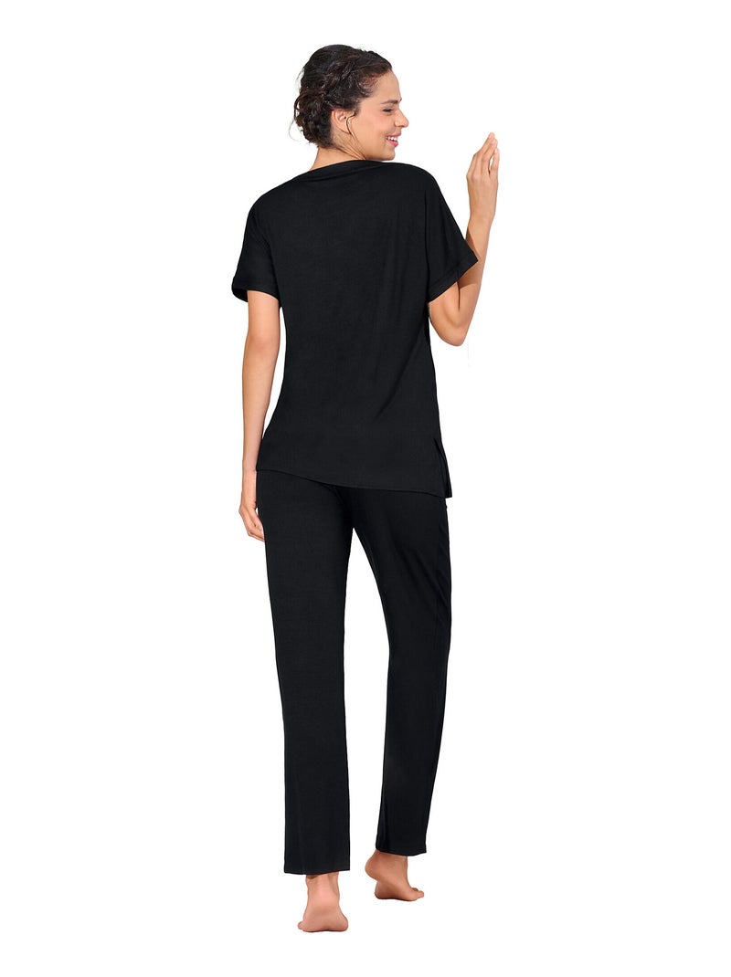 Pyjama pantalon t-shirt EMINENCE Noir - Kiabi