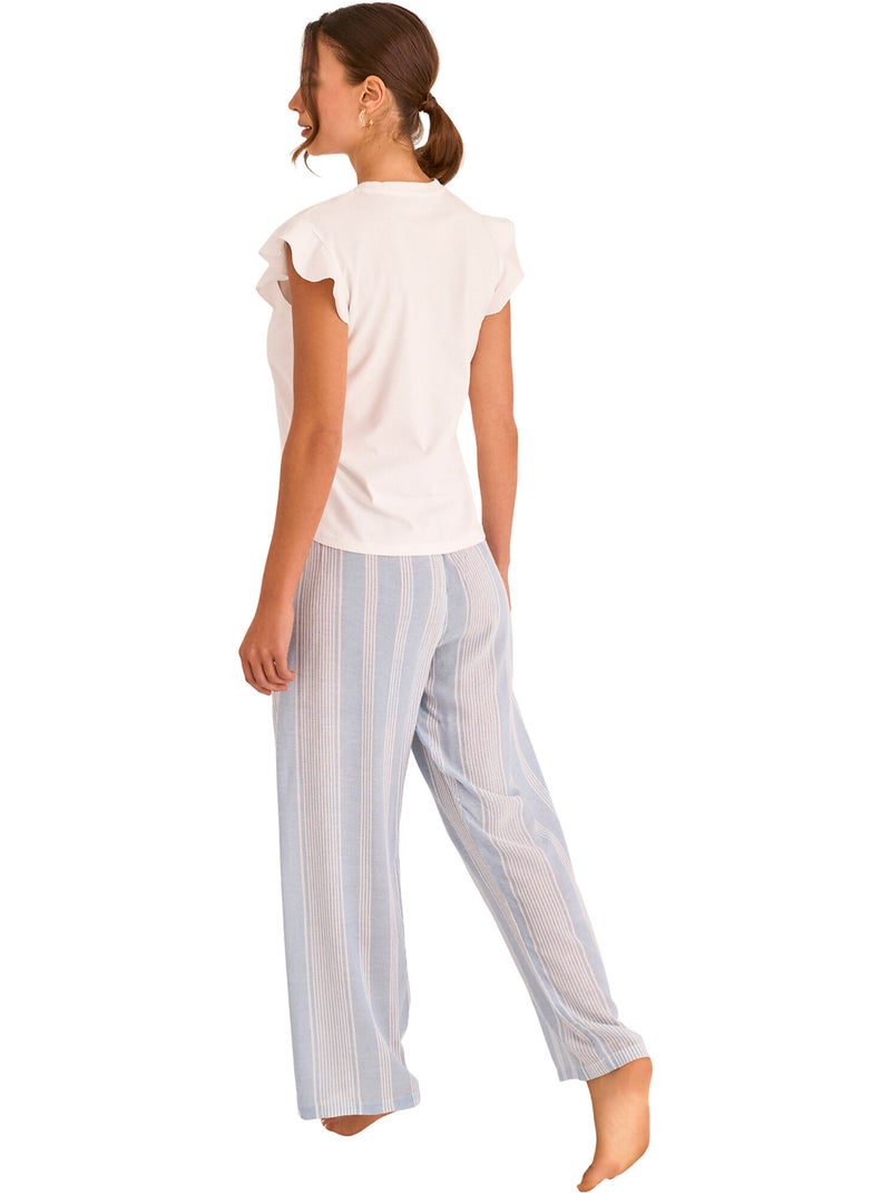 Pyjama pantalon t-shirt HOMEWEAR P120 Bleu - Kiabi