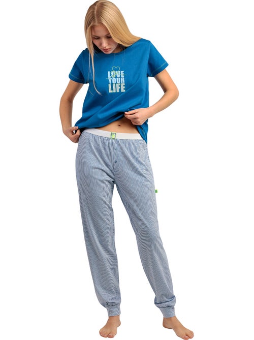 Pyjama pantalon t-shirt Love Your Life - Kiabi