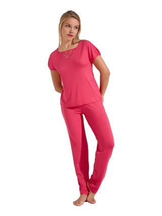 Pyjama pantalon t-shirt manches courtes Naty