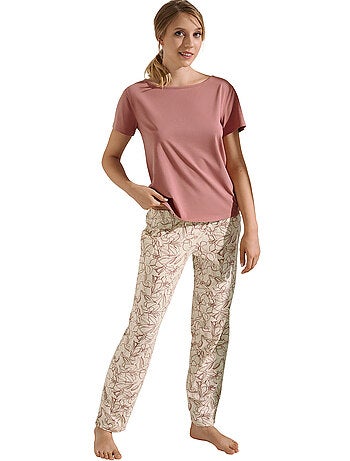 Pyjama pantalon t-shirt manches courtes Nina