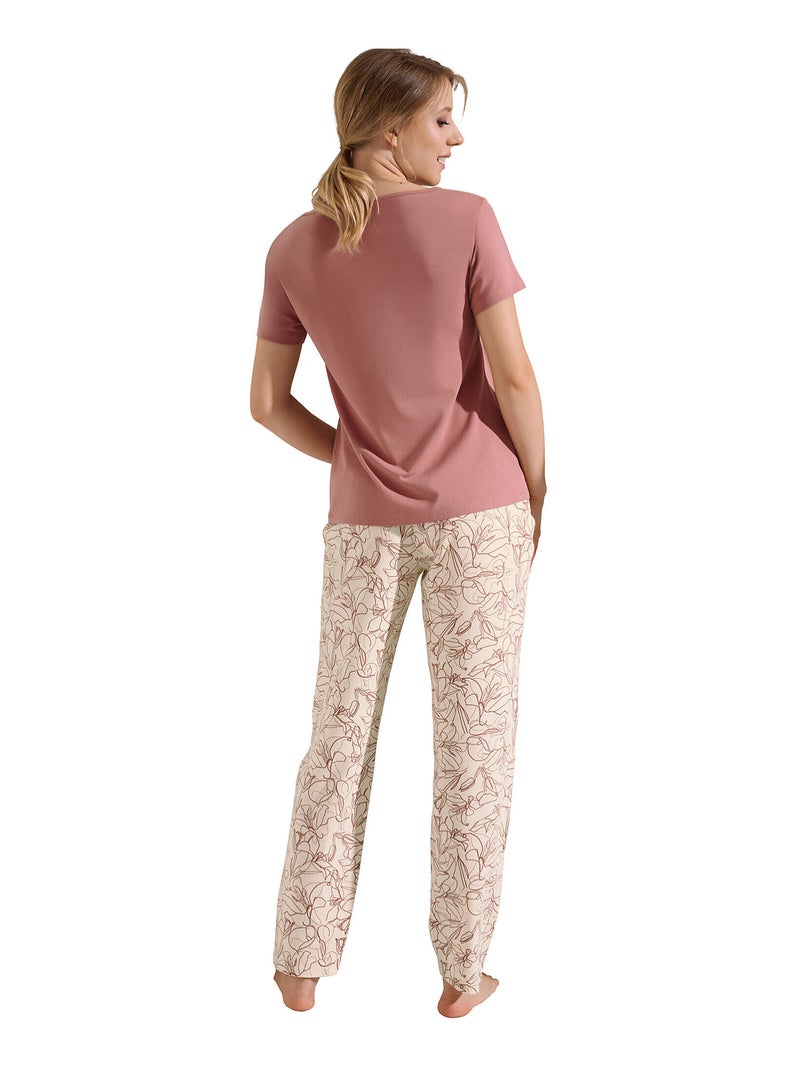 Pyjama pantalon t-shirt manches courtes Nina Rose - Kiabi
