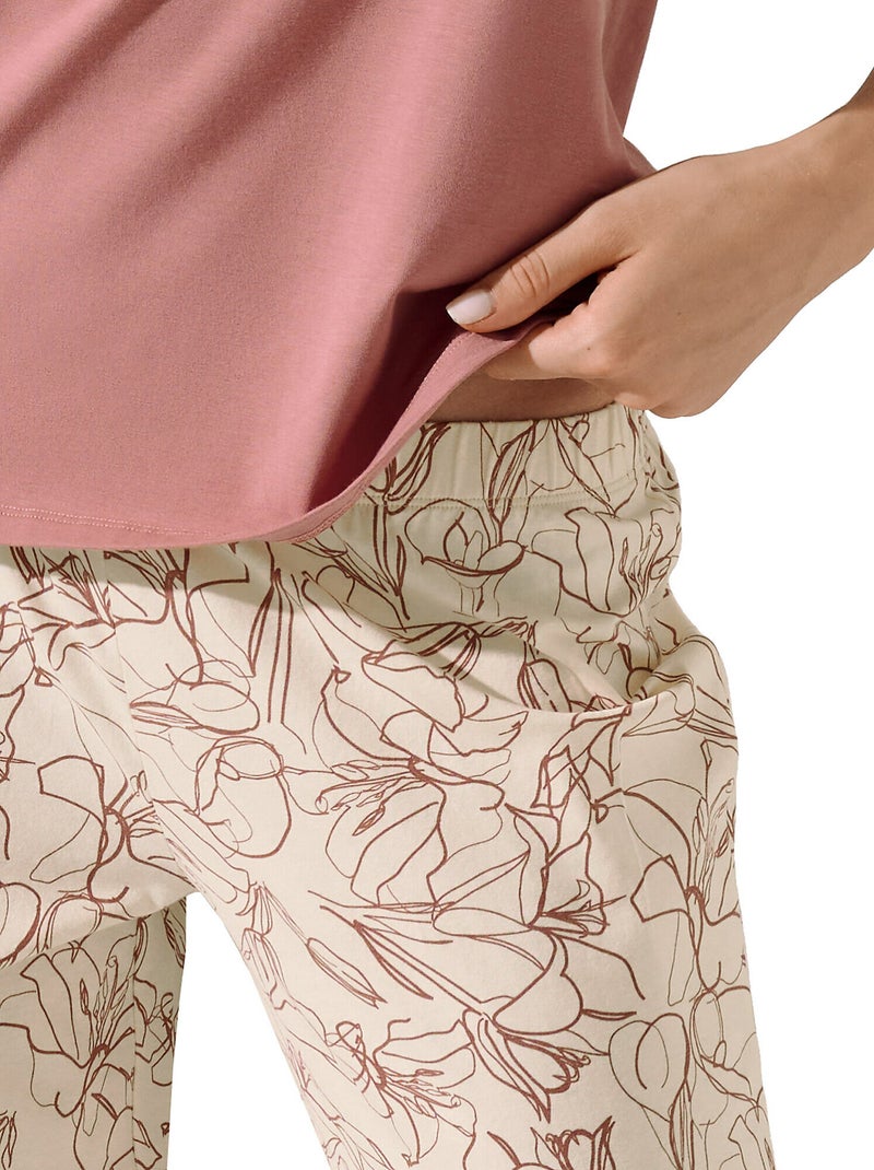 Pyjama pantalon t-shirt manches courtes Nina Rose - Kiabi
