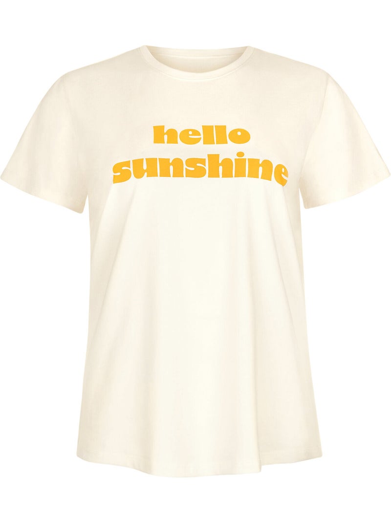 Pyjama pantalon t-shirt SUMMER Jaune - Kiabi