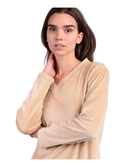 Pyjama pantalon top col V Oriental - Kiabi