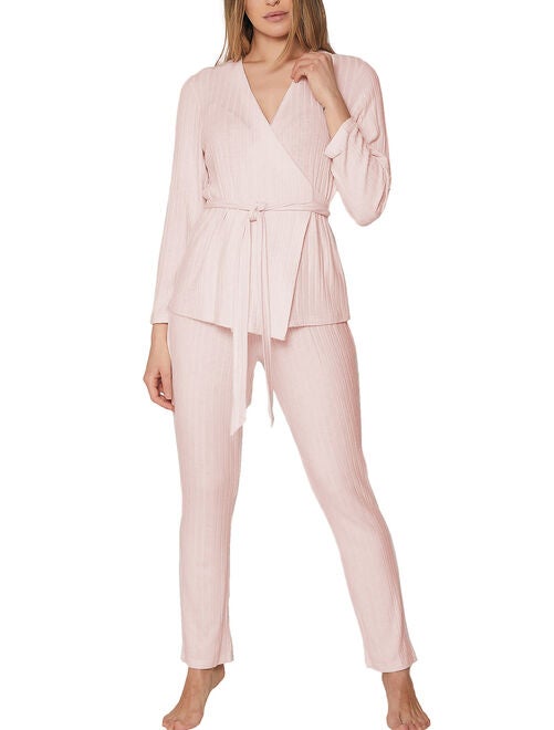 Pyjama pantalon top croisé Elegant Line - Kiabi