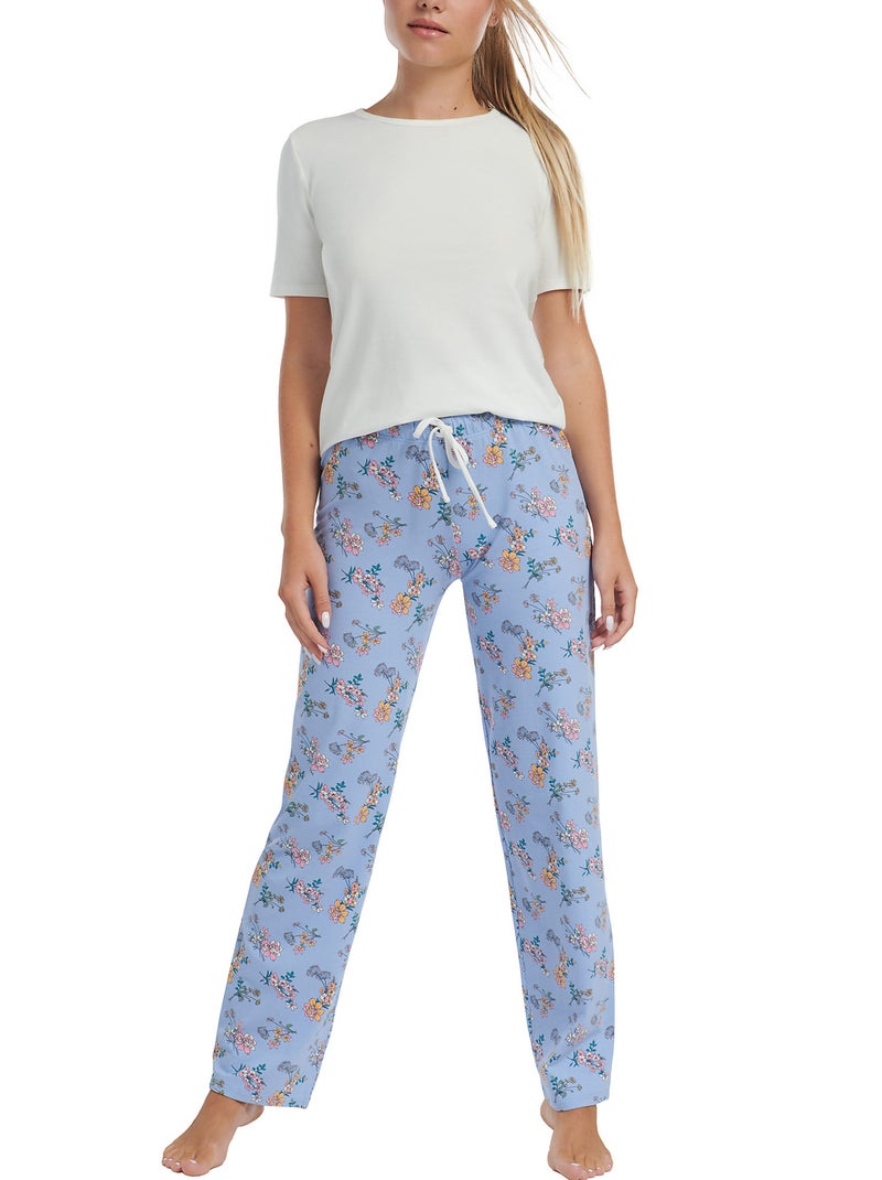 Pyjama pantalon top manches courtes Posh Bleu - Kiabi