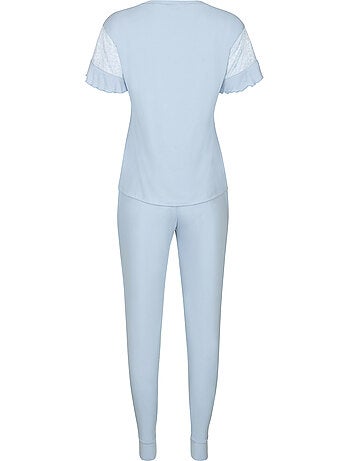 Pyjama pantalon top manches courtes Smooth