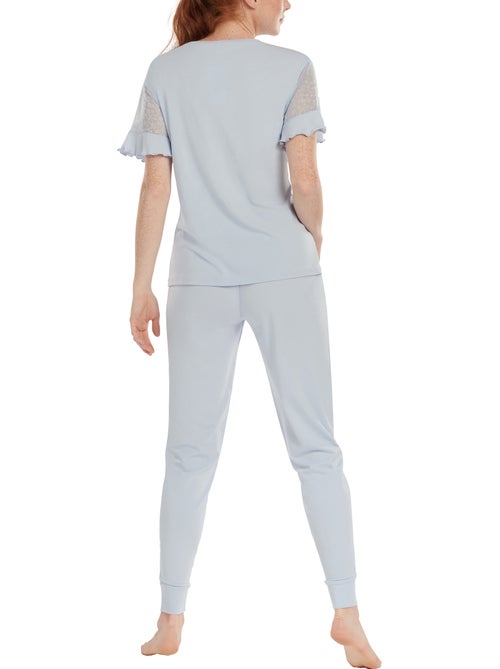 Pyjama pantalon top manches courtes Smooth - Kiabi Pyjama pantalon top manches courtes Smooth - Kiabi
