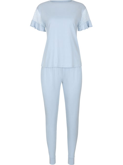 Pyjama pantalon top manches courtes Smooth - Kiabi Pyjama pantalon top manches courtes Smooth - Kiabi