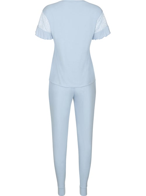 Pyjama pantalon top manches courtes Smooth - Kiabi Pyjama pantalon top manches courtes Smooth - Kiabi