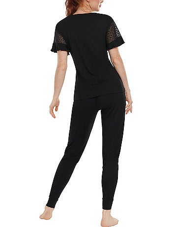 Pyjama pantalon top manches courtes Smooth