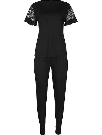 Pyjama pantalon top manches courtes Smooth