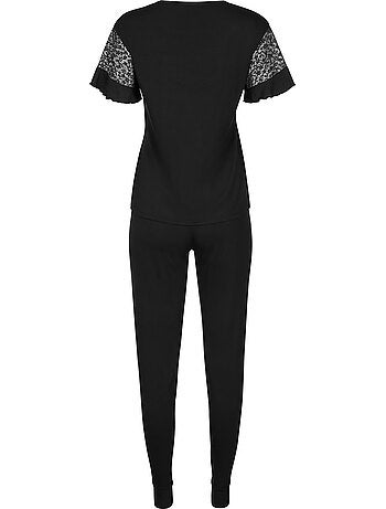 Pyjama pantalon top manches courtes Smooth