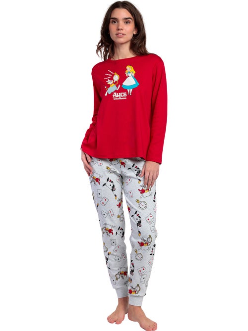 Pyjama pantalon top manches longues Alice In Wonderland Disney - Kiabi