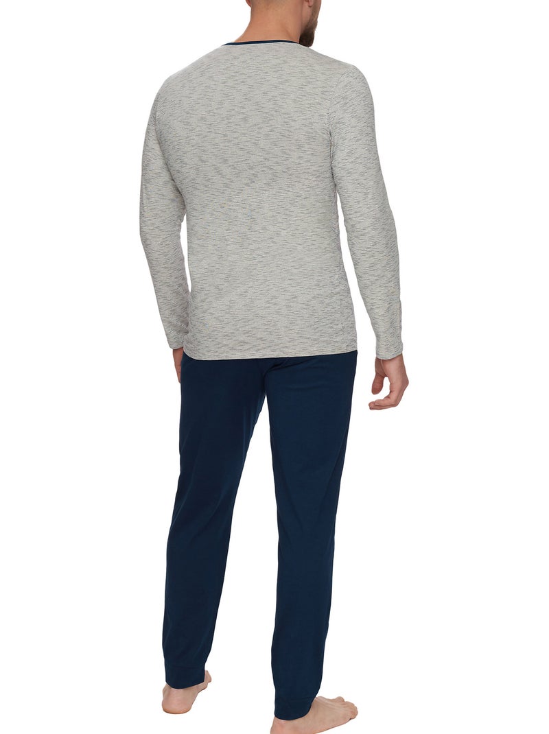 Pyjama pantalon top manches longues Atlas Gris - Kiabi