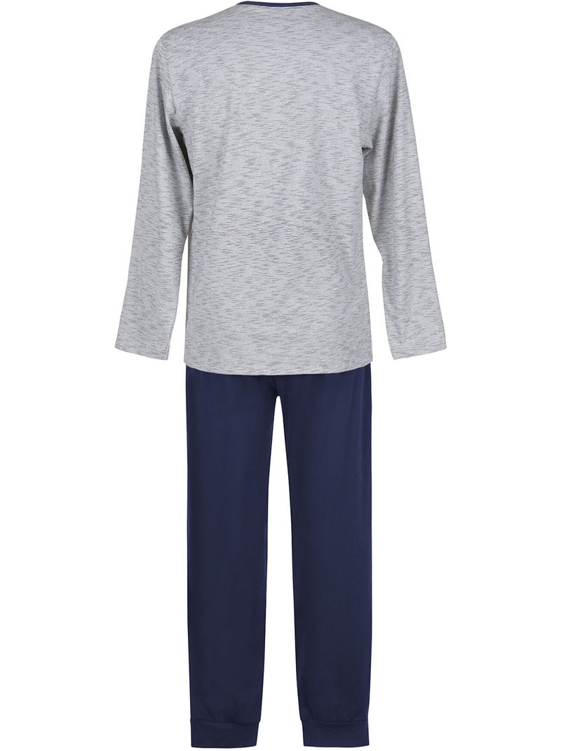 Pyjama pantalon top manches longues Atlas Gris - Kiabi