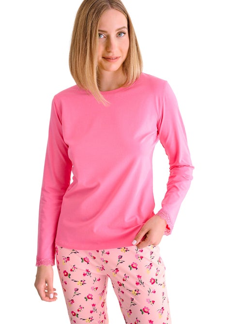 Pyjama pantalon top manches longues BLOOMY - Kiabi